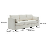 Cassington Home Juno 3 Seater Upholstered Sofa with Storage