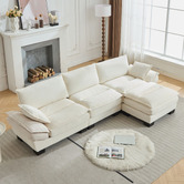 Cassington Home Haines 4 Seater Modular Sofa &amp; Ottoman Set