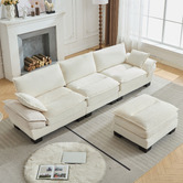 Cassington Home Haines 4 Seater Modular Sofa &amp; Ottoman Set