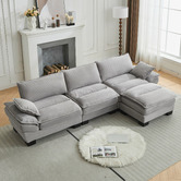 Cassington Home Haines 4 Seater Modular Sofa &amp; Ottoman Set