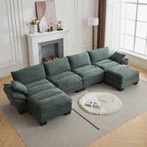 Cassington Home Haines 4 Seater Modular Sofa &amp; Ottoman Set
