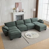 Cassington Home Haines 4 Seater Modular Sofa &amp; Ottoman Set
