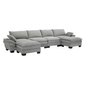 Cassington Home Haines 4 Seater Modular Sofa &amp; Ottoman Set
