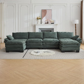 Cassington Home Haines 4 Seater Modular Sofa &amp; Ottoman Set