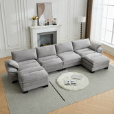 Cassington Home Haines 4 Seater Modular Sofa &amp; Ottoman Set