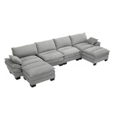 Cassington Home Haines 4 Seater Modular Sofa &amp; Ottoman Set