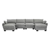 Cassington Home Haines 4 Seater Modular Sofa &amp; Ottoman Set