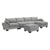 Cassington Home Haines 4 Seater Modular Sofa &amp; Ottoman Set