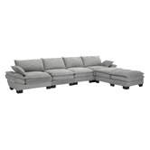 Cassington Home Haines 4 Seater Modular Sofa &amp; Ottoman Set