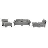Cassington Home Haines 4 Seater Modular Sofa &amp; Ottoman Set