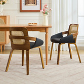 Cassington Home Otto Walnut Wood Dining Chairs