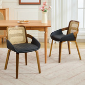 Cassington Home Otto Walnut Wood Dining Chairs