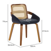 Cassington Home Otto Walnut Wood Dining Chairs