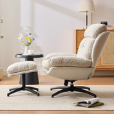 Cassington Home 2 Piece Rye Upholstered Swivel Chair &amp; Footstool Set