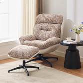 Cassington Home 2 Piece Rye Upholstered Swivel Chair &amp; Footstool Set
