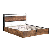 Cassington Home Linford Gas Lift Storage Bed with LED &amp; Charging Station