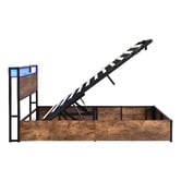Cassington Home Linford Gas Lift Storage Bed with LED &amp; Charging Station