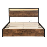 Cassington Home Linford Gas Lift Storage Bed with LED &amp; Charging Station