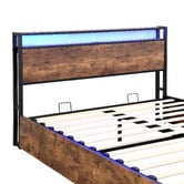 Cassington Home Linford Gas Lift Storage Bed with LED &amp; Charging Station