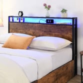 Cassington Home Linford Gas Lift Storage Bed with LED &amp; Charging Station