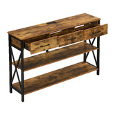 Cassington Home Alfakid 3 Drawer Console Table with Charging Station