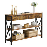 Cassington Home Alfakid 3 Drawer Console Table with Charging Station
