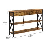Cassington Home Alfakid 3 Drawer Console Table with Charging Station