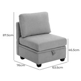 Cassington Home Juno Upholstered Accent Chair with Storage