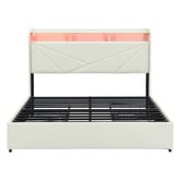 Cassington Home Winsted Upholstered Bed with LED and Drawers