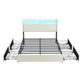 Cassington Home Winsted Upholstered Bed with LED and Drawers
