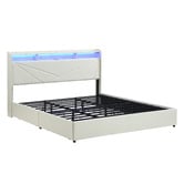Cassington Home Winsted Upholstered Bed with LED and Drawers