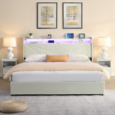 Cassington Home Winsted Upholstered Bed with LED and Drawers