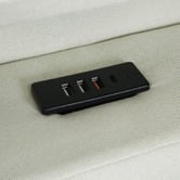 Cassington Home Winsted Upholstered Gas Lift Storage Bed with LED