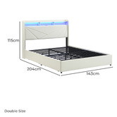 Cassington Home Winsted Upholstered Bed with LED and Drawers