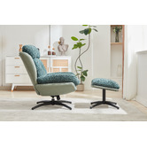 Cassington Home 2 Piece Rye Upholstered Swivel Chair &amp; Footstool Set