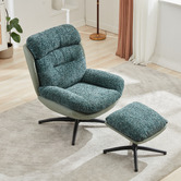 Cassington Home 2 Piece Rye Upholstered Swivel Chair &amp; Footstool Set