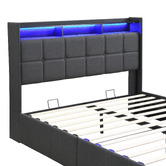Cassington Home Bates Upholstered Gas Lift Storage Bed with LED