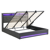 Cassington Home Bates Upholstered Gas Lift Storage Bed with LED