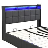 Cassington Home Bates Upholstered Gas Lift Storage Bed with LED