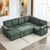 Cassington Home Eviana 6 Seater King Single Modular Sofa Bed &amp; Ottoman Set