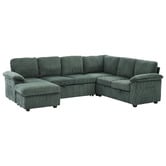 Cassington Home Eviana 6 Seater King Single Modular Sofa Bed &amp; Ottoman Set