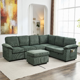 Cassington Home Eviana 6 Seater King Single Modular Sofa Bed &amp; Ottoman Set