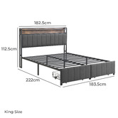 Cassington Home Brestly Upholstered Bed with LED &amp; Drawers