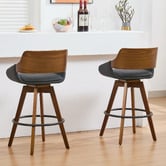 Cassington Home 67.5cm Moore Faux Leather Swivel Bar Stools