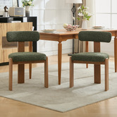 Cassington Home Aguiluz Boucle &amp; Beech Wood Dining Chairs