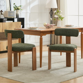 Cassington Home Aguiluz Boucle &amp; Beech Wood Dining Chairs