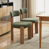 Cassington Home Aguiluz Boucle &amp; Beech Wood Dining Chairs