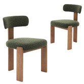 Cassington Home Aguiluz Boucle &amp; Beech Wood Dining Chairs