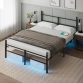 Cassington Home Braulio Bed with LED &amp; Charging Station