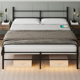 Cassington Home Braulio Bed with LED &amp; Charging Station